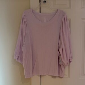 Sonoma Women's Light Purple 3/4 quarter bubble Sleeve Top